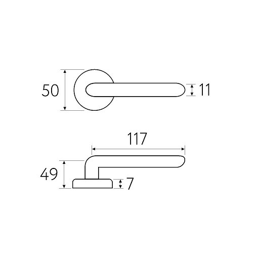 Ручка дверная Fratelli Cattini LINEA 7.7-CS матовый хром