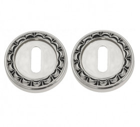 Накладка под ключ буратино Venezia KEY-1 D2 натуральное серебро + черный (2шт.)