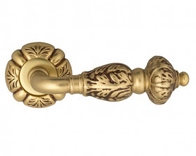 Ручка дверная Venezia LUCRECIA D5 французское золото + коричневый