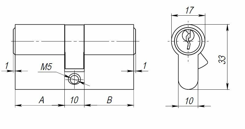 Цилиндровый механизм AJAX AX100/80 mm (35+10+35) CP хром 5 кл.