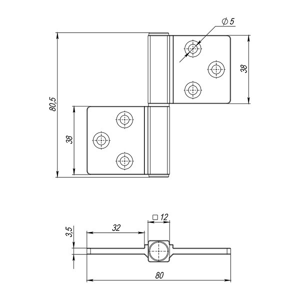 Петля универсальная флажковая ARMADILLO FL.IN3800.US MWSC итальянский тисненый