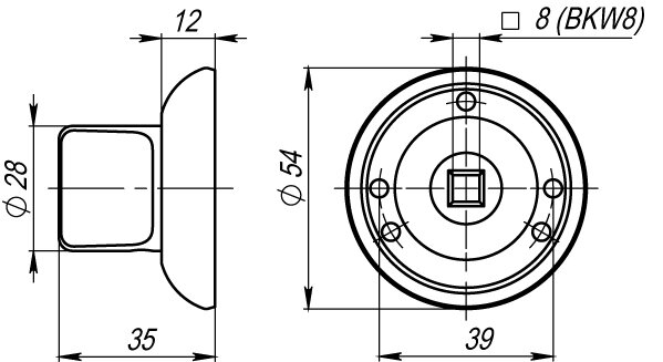 Ручка поворотная ARMADILLO WC-BOLT BKW8-1SG/GP-4 матовое золото/золото, без отв.