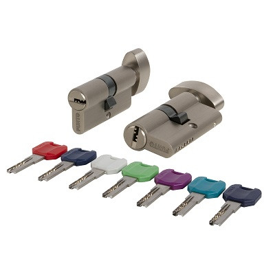 Цилиндровый механизм PUNTO MaxPro7002Knob52mm(21+10+21) SN матовый никель 7key с вертушкой