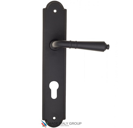 Дверная ручка на планке Fratelli Cattini TOSCANA CYL PL257-NM матовый черный