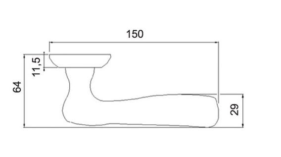 Ручка дверная RENZ INDH 17-10 B/CP Флория черный/хром блестящий