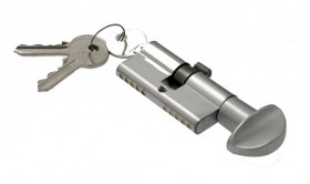 Цилиндровый механизм ключ-вертушка Venezia 25/10/35 матовый хром