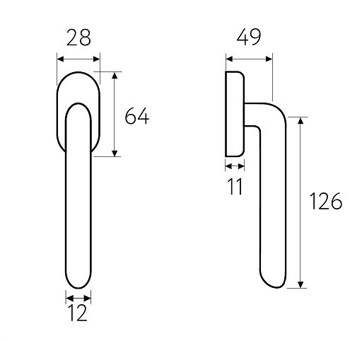 Ручка оконная Fratelli Cattini SHAPE-DX FW 7-CS матовый хром ПРАВАЯ
