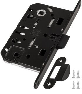 Замок межкомнатный WC AGB MEDIANA EVOLUTION B01102.50.93.567 с ответной планкой B01000.13 черный