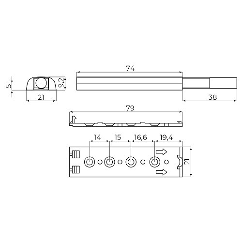 Толкатель мебельный металлический AJAX DMM-80/8P PN никель