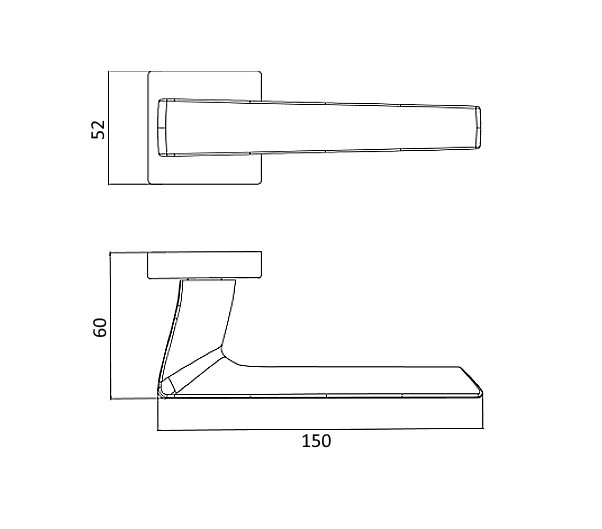 Ручка дверная ARCHIE PALA L040 120BL матовый черный