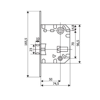 Защелка бесшумная сантехническая RENZ INLB 2070 plastic SN никель матовый