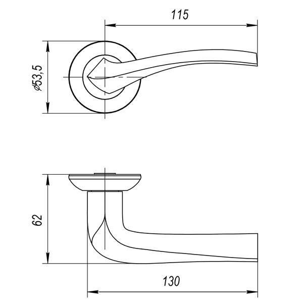Ручка дверная AJAX GLORIA JR CF-17 кофе