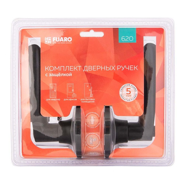 Ручка защелка FUARO DK620/BL BL-BK (620/BL BL-B) черный фиксатор