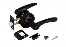 Ручка защелка FUARO DK620/BL BL-BK (620/BL BL-B) черный фиксатор