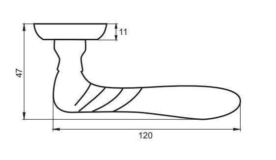 Ручка дверная PUERTO INAL 505-08 AB Диталини бронза античная