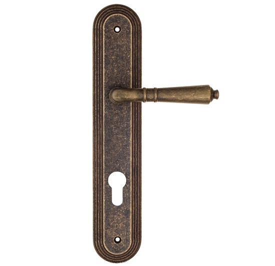 Дверная ручка на планке Fratelli Cattini TOSCANA CYL PL288-BA античная бронза