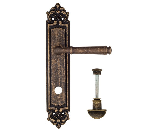 Дверная ручка на планке Fratelli Cattini FARFALLA WC-2 PL96-BA античная бронза