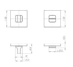 Завертка сантехническая AJAX BK6.K.JS51 (BK6 JS) SN-3 матовый никель