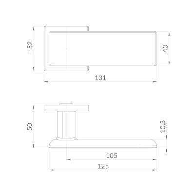 Ручка дверная PUNTO K.EST.Q52.OLYMP BL-24 черный