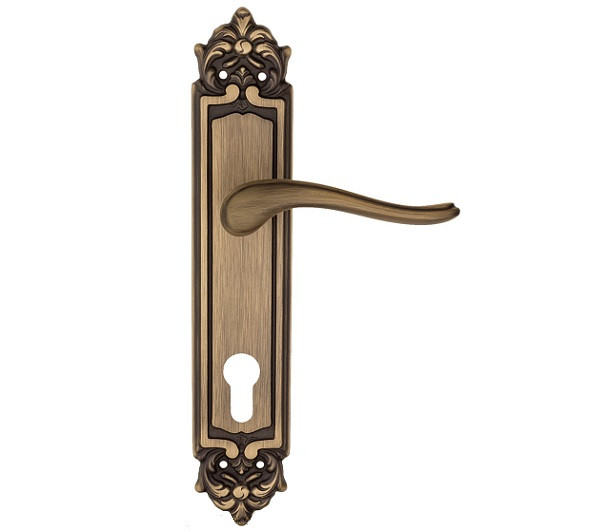 Дверная ручка на планке Fratelli Cattini LAVERA CYL PL96-BY матовая бронза