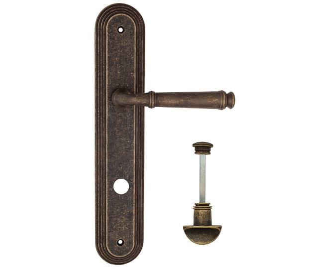 Дверная ручка на планке Fratelli Cattini FARFALLA WC-2 PL288-BA античная бронза