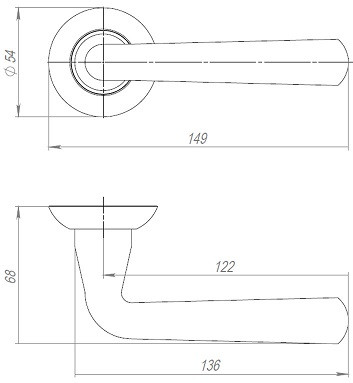 Ручка дверная AJAX R.JR54.IND LAVORO BL-24 черный белая коробка