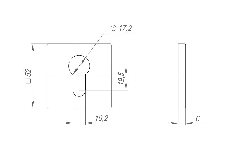 Накладка под цилиндр PUNTO ET.K.ARC.Q52 SSG-39 сатинированное золото