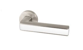 Ручка дверная ARMADILLO CUBE URB3 SN/White-19 Матовый никель/белый