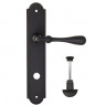 Дверная ручка на планке Fratelli Cattini RETRO WC-2 PL257-NM матовый черный