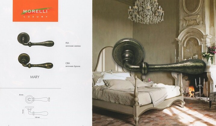 Ручка дверная MORELLI LUXURY MARY CC-2 OBA античная бронза