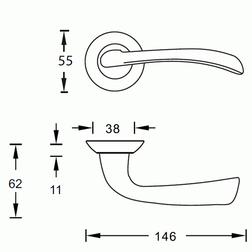 Ручка дверная ARCHIE Dalia 151 S010 151BB античная бронза