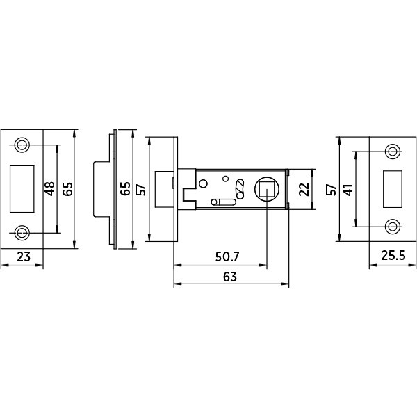 Защелка врезная BUSSARE L6-45 MAG CHROME хром