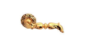 Ручка дверная CLASS 1105 Jumana NEW 60 mm Золото 24К/коричневый