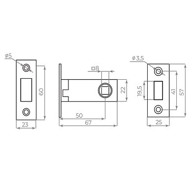 Защелка врезная AJAX MAGNLN50-8 BL черный