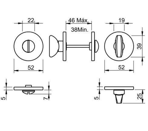 Завертка сантехническая TUPAi 4041 R 5S-186 бронза Corten
