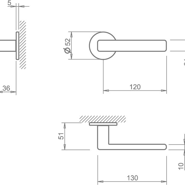 Ручка дверная Tupai 3095 5S-142 никель