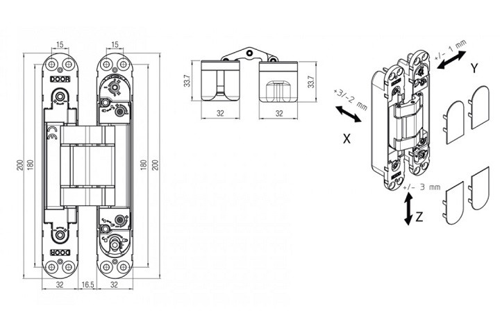KUBICA 7120 DXSX EA универсальная петля цвет СТАЛЬНОЙ ЭФФЕКТ 140 kg