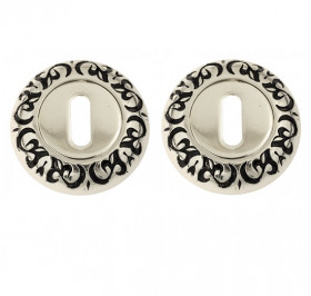 Накладка под ключ буратино Venezia KEY-1 D4 натуральное серебро + черный (2шт.)