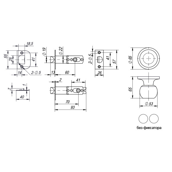 Ручка защелка FUARO DK672/BL BL-BK (672/BL BL-B) черный фиксатор