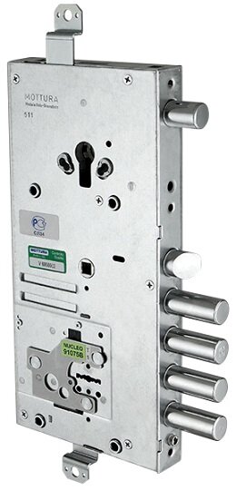 Замок врезной сувальдный с защёлкой MOTTURA 3D KEY MOTTURA 3D.771 S левый ключ 40 мм