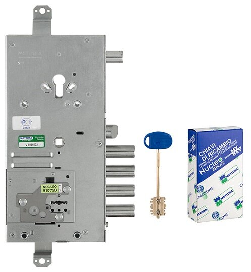 Замок врезной сувальдный с защёлкой MOTTURA 3D KEY MOTTURA 3D.771 S левый ключ 40 мм