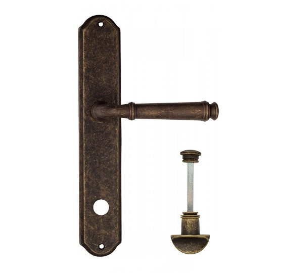 Дверная ручка на планке Fratelli Cattini FARFALLA WC-2 PL02-BA античная бронза