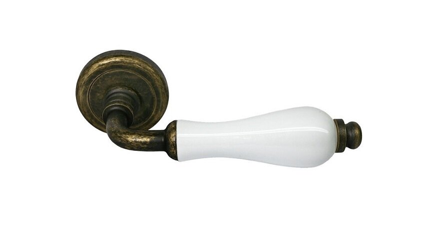 Ручка дверная MORELLI LUXURY CERAMICA CC-3 OBA/CHAMP античная бронза/шампань