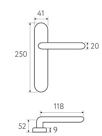 Дверная ручка на планке Fratelli Cattini UNA PL08-NM матовый черный