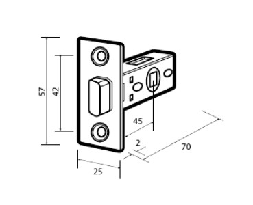 Защелка врезная Adden Bau 6-45 CHROME хром