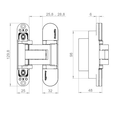 Петля скрытой установки ARMADILLO U3D5780.VPG BL черный TECH