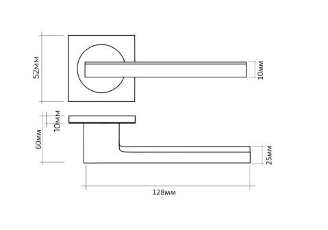 Ручка дверная BASARA 06.148 MBP Черный матовый