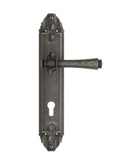 Дверная ручка на планке Venezia CALLISTO CYL PL90 античное серебро