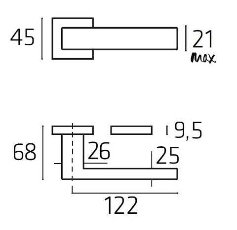 Ручка дверная Venezia Unique MIAMI полированный хром / черный