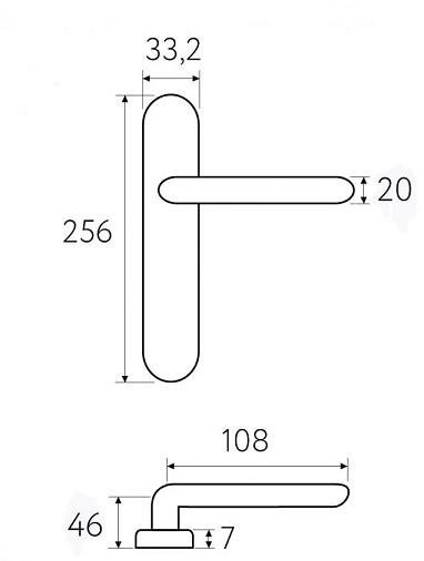Дверная ручка на планке Fratelli Cattini EMMA CYL PL01-BY матовая бронза